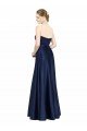 Cheapest Floor Length Sweetheart Neckline Formal Stretch Satin Bridesmaid Dress with Belt UK