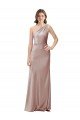 Cheapest One Shoulder Black-Tie Floor Length Long Formal Stretch Satin Bridesmaid Dress / Prom Dress UK