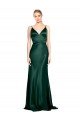 Cheapest High V-Neck Long Full Length Sheath Formal Stretch Satin Bridesmaid Dress / Prom Dress UK