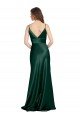 Cheapest High V-Neck Long Full Length Sheath Formal Stretch Satin Bridesmaid Dress / Prom Dress UK