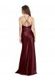 Cheapest High Neck Halter Long Sleeveless Formal Stretch Satin Bridesmaid Dress / Prom Dress with Strappy Back UK