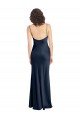 Cheapest Cowl Neck Long Empire Waist Formal Stretch Satin Bridesmaid Dress with Open Back UK