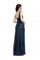 Cheapest Square Neck A-Line Long Formal Stretch Satin Bridesmaid Dress / Prom Dress with Wide Straps UK