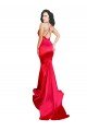 Cheapest Mermaid Open Back Long Formal Stretch Satin Bridesmaid Dress / Prom Dress with High Slit UK