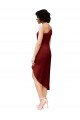 Cheapest One Shoulder Cocktail Midi Length Short Formal Stretch Satin Wrap Style Bridesmaid Dress / Prom Dress UK