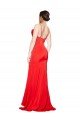 Cheapest Low Back Cowl Neck Formal Stretch Satin Bridesmaid Dress / Prom Dress with High Side Slit UK