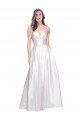 Cheapest Full Length Strapless V-Cutout Formal Stretch Satin Bridesmaid Dress / Prom Dress UK