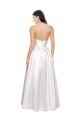 Cheapest Full Length Strapless V-Cutout Formal Stretch Satin Bridesmaid Dress / Prom Dress UK