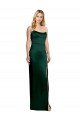 Cheapest Scooped Strapless Neckline Stretech Satin Bridesmaid Dress / Prom Dress with Side Slit UK