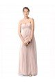 Cheapest Long Sweetheart Tulle Bridesmaid Dress with Shirred Criss Cross Bodice UK