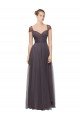 Cheapest Sweetheart Neckline Long Tulle Bridesmaid Dress with Straps UK