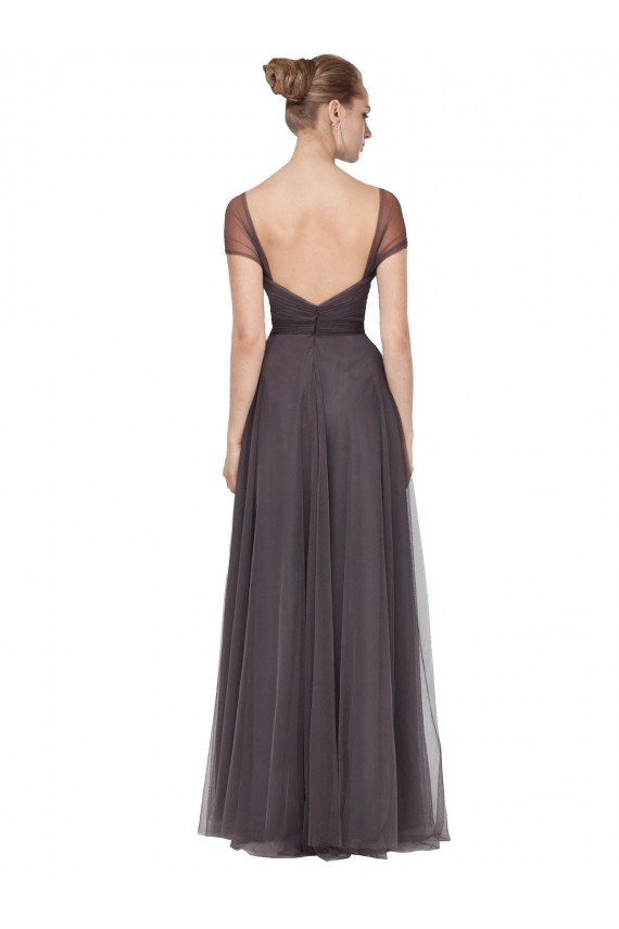 Cheapest Sweetheart Neckline Long Tulle Bridesmaid Dress with Straps UK