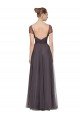 Cheapest Sweetheart Neckline Long Tulle Bridesmaid Dress with Straps UK