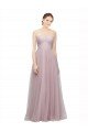 Cheapest Sweetheart Neckline Long Tulle Bridesmaid Dress with Lace Bodice UK