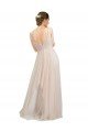 Cheapest Scooped Neckline Long Tulle Bridesmaid Dress with Open Back UK
