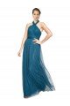 Cheapest High Neck Halter Pleated A-Line Tulle Bridesmaid Dress UK