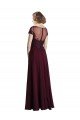 Cheapest Full Length Beaded and Embroidered Tulle Bodice Long Chiffon Bridesmaid Dress UK