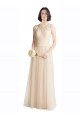 Cheapest Full Length Tulle Bridesmaid Dress with Corded Lace Over Sweetheart Neckline UK