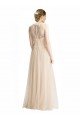 Cheapest Full Length Tulle Bridesmaid Dress with Corded Lace Over Sweetheart Neckline UK