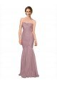 Cheapest Mermaid Strapless Tulle Bridesmaid Dress with All Over Pleats UK