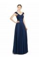 Cheapest Ruched Sweetheart Long A-Line Tulle Bridesmaid Dress with Wide Straps and Tie Back UK