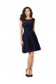 Cheapest Short Bateau Neck Tulle Cocktail Bridesmaid Dress with Lace Bodice UK