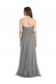 Cheapest Shirred Strapless Bodice Long Tulle Bridesmaid Dress with Sweetheart Neckline UK