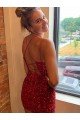 Cheapest V-Neck Sleeveless Short Velvet Sequins Homecoming Dress / Prom Dress UK