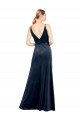 Cheapest V-Back Long Velvet Bridesmaid Dress / Prom Dress with Notched V-Neck and Spaghetti Straps UK