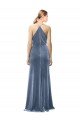 Cheapest Halter Cowl Neck Long A-Line Velvet Bridesmaid Dress / Prom Dress with Keyhole Back UK