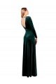 Cheapest Plunging V-Neckline Long Sleeves Open Back Velvet Bridesmaid Dress / Prom Dress UK