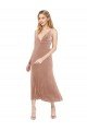 Cheapest Midi Cocktail Length Short V-Neck Velvet Bridesmaid Dress / Prom Dress with Notched Neckline UK