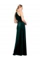 Cheapest Long Jewel Neck Full Length Velvet Bridesmaid Dress / Prom Dress with Side Slit UK