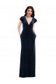 Cheapest Flutter Sleeve Wrap Bodice Formal Velvet Maxi Bridesmaid Dress / Prom Dress with Pockets UK