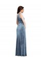 Cheapest One Shoulder Draped Velvet Maxi Bridesmaid Dress / Prom Dress UK