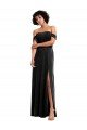 Cheapest Off the Shoulder Drapped Sleeves Formal Stretch Velvet Bridesmaid Dress / Prom Dress UK