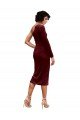 Cheapest One Shoulder Fitted Short Midi Length Velvet Bridesmaid Dress / Prom Dress UK